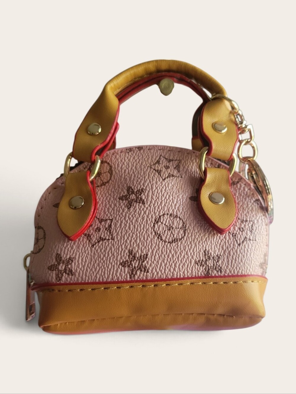 Pink and Mustard Mini Satchel Handbag